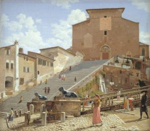 The Marble Steps leading up to the Church of Santa Maria in Aracoeli in Rome