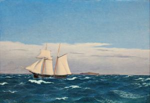 Seascape with the island of Hjelm and the coast of Jutland