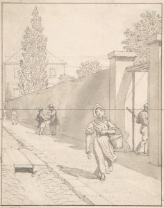View of Charlottenborg Palace in Copenhagen with the Old Botanical Garden and Figures