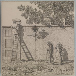 En havemur Illustration til Linearperspectiven , Tavle VI