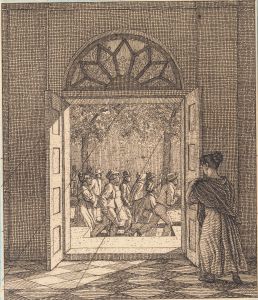 Fra en forstue Illustration til Linearperspectiven , Tavle VI