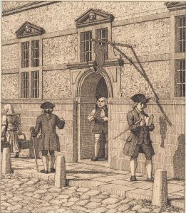 Parti omkring en portal af børsen Illustration til Linearperspectiven , Tavle VI