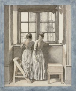 Ved et vindue i kunstnerens atelier