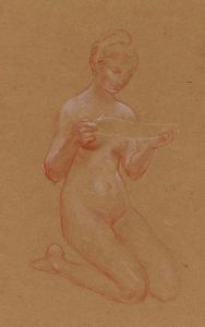 Femme nue à genoux