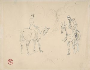 A Woman and a Man on Horseback