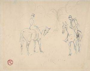 A Woman and a Man on Horseback
