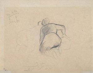 Two Farm Women Kneeling