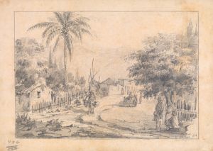 En landsbygade, Venezuela Caracas 1853
