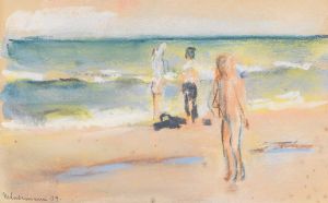 Badende am Strand