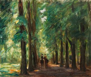 Zwei Reiter in der Allee bei Sakrow
