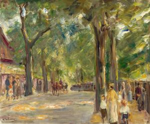 Die Große Seestrasse in Wannsee mit Spaziergängern