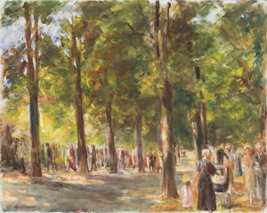 Die Große Seestraße in Wannsee mit Spaziergängern
