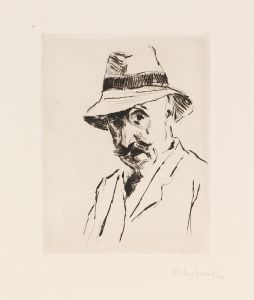 Selbstportrait mit dem Hut auf dem Kopf