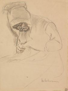 Study for the painting ‘Stopfende Alte am Fenster’