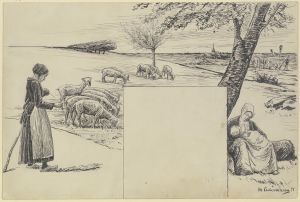 Studie zu dem Wandgemälde; Sommer