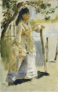 Woman by a Fence