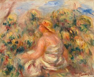 Woman with Hat in a Landscape