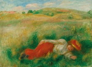 Femme Couchée Dans L’herbe