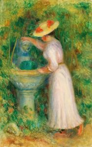 Jeune Fille Près D’une Fontaine