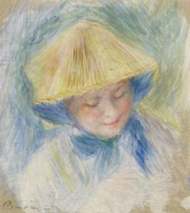 Portrait de femme en chapeau de paille