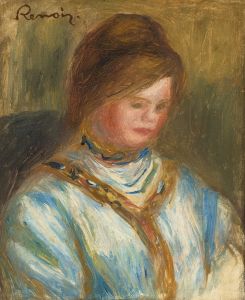 Femme au corsage bleu