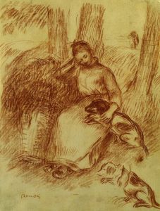 Peasant Girl with Dog
