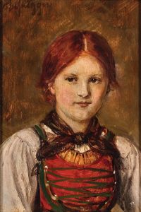 A young girl in traditional costume