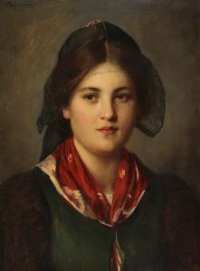 Dirndl mit Spitzenhaube