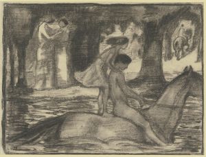 Riding children in the forest