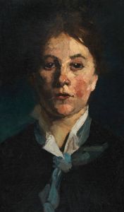 Mädchen mit weißem Kragen, en face