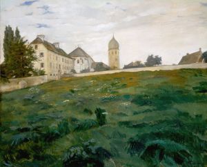 Frauenchiemsee, Klosterwiese mit Kirchturm III