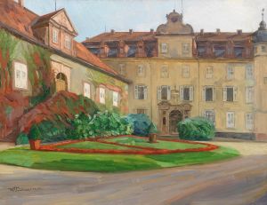 Schloßhof in Baden-Baden im September