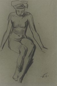 Sitting female nude