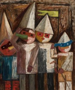 Carnival of children with a flag