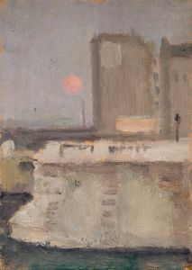 Fragment of a city in a fog