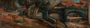 Landscape with a bridge and cows
