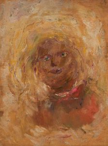 Sketch of a head with fair hair