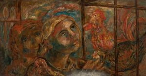 Children and roosters