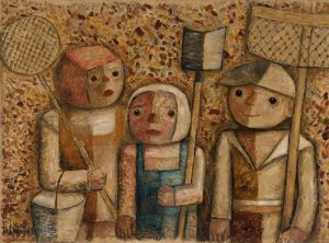 Children going fishing