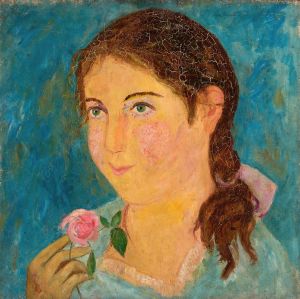 Girl holding a rose in her hand