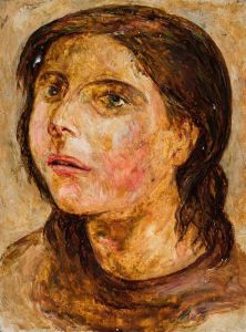 Head of a girl with a half-open mouth