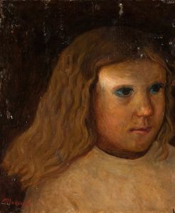 Head of a little girl with unloosed hair