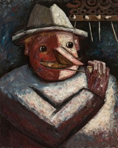 Portrait of a man with pipes