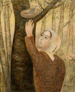 Self-portrait with a palette