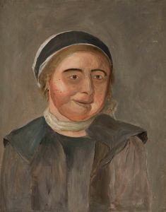 Study of a woman in a black and white cap