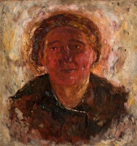 Study of a woman in a dark dress