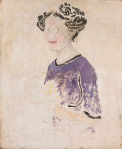 Woman in a lilac dress