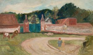 Road in front of the farm