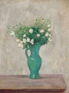 Bouquet in a green flower-vase