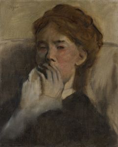 Young Woman with Her Hand over Her Mouth